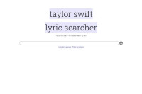 Taylor Swift Lyric Search